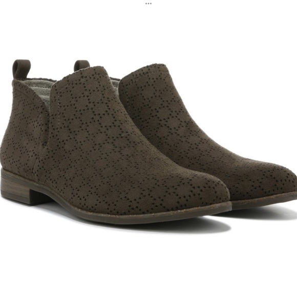 Dr. Scholl’s Revere Olive-Brown Microfiber Perforated  Ankle Booties Size 10 - Picture 1 of 7